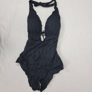 Bisou Bisou Women's Black Bathing Swimming Swim Suit New Size Medium M One Piece